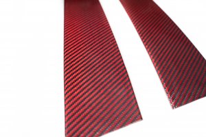 Alfa Romeo Giulia Exterior Door Pillars - Carbon Fiber - Red - Feroce Carbon Alfa Romeo Giulia Exterior Door Pillars - Carbon Fiber - Red - Feroce Carbon